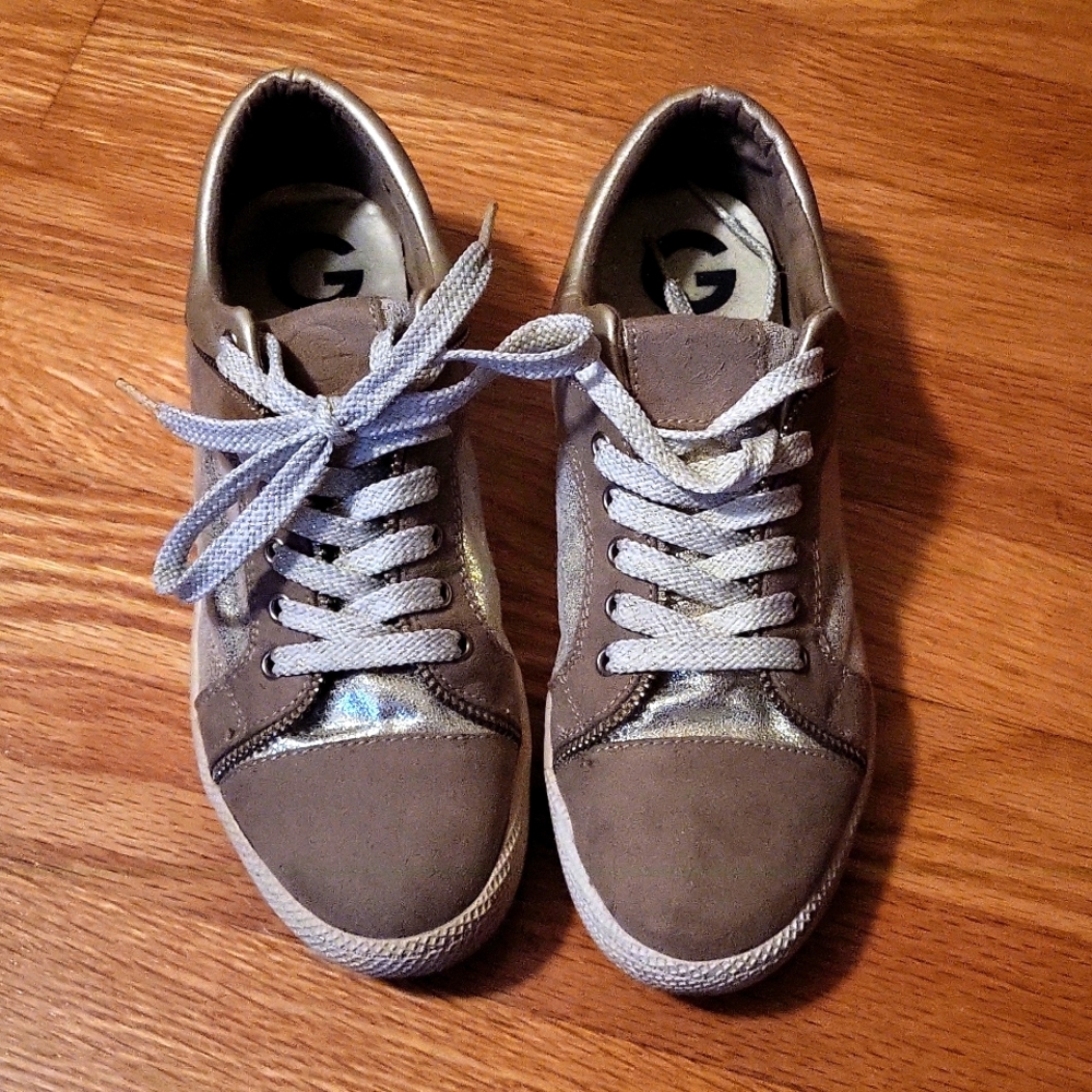 Gold guess shoes